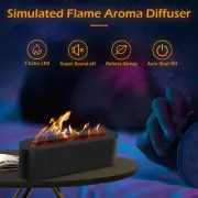 Flame Essential Oil Diffuser with 7 Colour Lights Silent Flame Effect Air·~