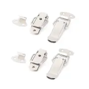 4 Sets Stainless Steel Spring Loaded Toggle Chest Trunk Latch Catch Clamp Clip