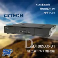 在飛比找Yahoo奇摩購物中心優惠-昌運監視器 AVTECH 陞泰 DGD1009AX-U1 (