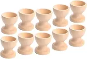 HAKIDZEL 10Pcs Wooden Egg Holder for Crafting Unfinished Easter Egg Stand for Hand Painted Decorations Safe and Design for Home and Parties