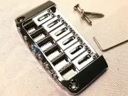 Brass Hardtail Hard Tail Fixed Guitar Bridge For 2-1/16'' String Spacing Chrome