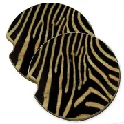 Zebra Wood Car Coaster Gift Set fit Car & Truck Cup Holder