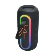 Laser RGB Pill Bluetooth Speaker Black TWS Stereo LED USB MicroSD Portable