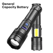 XHP120 Super Bright LED Flashlight COB Light Tactical Rechargeable Zoom LEDTorch