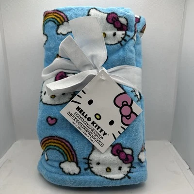 Hello Kitty Hand Towels 2 Pack Blue Rainbow 16in x 28in Sanrio