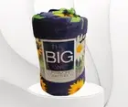 Modern Flower Blue The Big One Oversized Soft Plush Throw Blanket 5' x 6 ft -