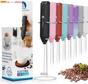 Powerful Milk Frother Handheld Foam Maker, Mini Whisk Drink Mixer for Coffee, Ca