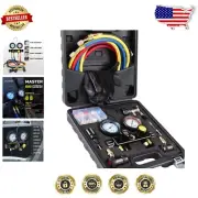 Complete AC Gauge Set with 4 Valve Manifold - Heavy Duty and User-Friendly