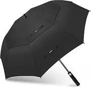 Large Golf Umbrella Windproof Strong - 51/54/62/68 Inch Vented Golf Umbrellas Double Canopy - XL Extra Large Golfing Umbrella Automatic Open With Strap for Men