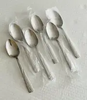 International Silver Stainless Loring 6 Teaspoons Glossy Hammered