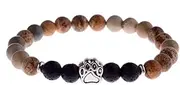 [IBOWZ] Crystal Bracelet Bead Bracelets Crystal Bracelet, 7 Chakra Natural Stones Beads Shale Bangle Animal Paw Print Jewelry Elastic Yoga Bracelets Unlimited Charm Diffuser Women Men Gift