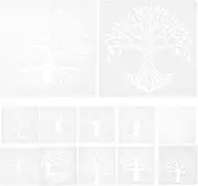 Operitacx 12sheets Tree Pattern Stencils Hollow Painting Templates for DIY Crafts Reusable Drawing Templates for Canvas Wall and Home Decor