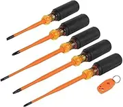 Klein Tools 33736INS 1000V Square Slim Tip Insulated Phillips Screwdriver Set (6 Pieces)