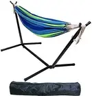 Double Hammock with Space Saving Steel Stand and Portable Carrying Case, 450-...