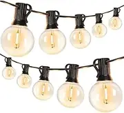 Litogo 18m Outdoor Festoon Lights Mains Powered, String Light with 30+3 G40 LED Bulbs, Waterproof & Shatterproof Hanging Globe Patio Lighting for Garden Pergola Wedding Gazebo Backyard Outside