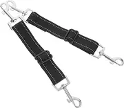 TOBBOMEY 2pcs Connector Clasp Pet Clip Adjustable Leashes Release Strap Coupler Puppy Extender Back up Hook Double Handle Accessory Attachment Groom