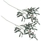 2 Pcs Fake Olive Branch Tree Branches for Vase Artificial Stems Faux