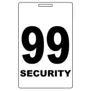 Security Card Number PVC White Guard Crowd Controller Tag ID Plastic - 99 Pack