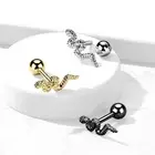 Snake Top Ear Cartilage Piercing Tragus Helix Barbell Studs 16G