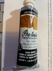 Grumbacher Pre-tested Raw Sienna oil paint color 37 mL- Made in the USA