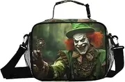 Clown Clover Scary Insulated Lunch Box for Women Men - Ideal for Work, Picnics - Includes Adjustable Shoulder Strap