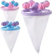 Laundry Hair Catcher,3X Lint Catcher Mesh Bag Conical - Floating Hair Filtering Mesh Removal Lint Cleaning Tool Reusable for Dogs Cats