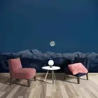 3D Mountain Moon Wallpaper Wall Mural Removable Self-adhesive 18