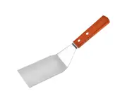 Stainless Steel Frying Spatula with Wooden Handle Non-stick Hamburger Turner Steak Pancake Burger Flipper for Restaurant-B