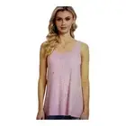 Accbiety Tank Top for Women with Built In Bra Flowy Loose Fit Pleated Cami
