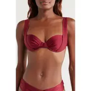 BOAMAR Sheyla Metallic Underwire Bikini Top in Wine at Nordstrom, Size Medium