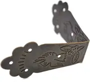 8 Pcs Bronze Corner Protectors Decorative Safety Guards Metal Covers Vintage Right Angle Bracket for Furniture Corner Desk Table Edge Wooden Chest Case Box (Side Length:2-1/8", Height:1")
