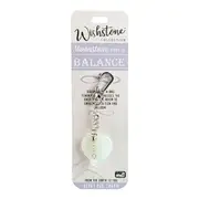 Wishstone Moonstone Stone of Balance Heart Bag Clip Charm Keyring 10cm White