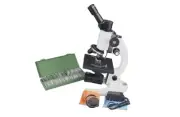 800x Compound LED Microscope w Abbe Condenser Fine Focus & 25 Prepared Slides