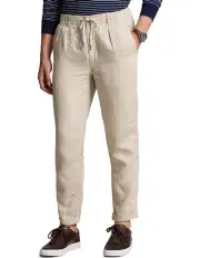 [Polo Ralph Lauren] Prepster Slim Tapered Linen Pant in Natural
