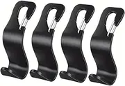 MAEZOE 4-Pack Car Back Seat Headrest Hooks, Stylish Back Seat Hanger for Car Handbag Clothes Coats Grocery Bags, Car Interior Accessories