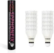 12Pack Intact Goose Feather Badminton Shuttlecocks with High Stability Durable