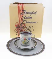 RARE New in Box Vintage SALEM Georgetown Floral Place Setting Stickers Leaflet