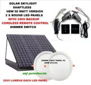 SOLAR SKYLIGHT 50W 300mm X 2 led panel lights round 240v backup with remote c...