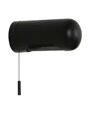 Dolce 1 Light Wall Bracket in Black with Rotatable Shade and Pull Cord Switch