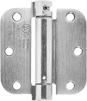 Amazon Basics Self-Closing Door Hinge, 88.9 x 88.9 mm, 1 Piece, Satin Nickel