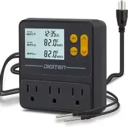 Reptile Temperature Controller with Timer, Day-Night Timer Thermostat, 3 Outlet