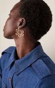 [Bea Bongiasca] Panna 9K Gold, Silver, And Enamel Earrings
