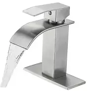 Bathroom Faucet Modern Waterfall Bathroom Sink Faucet with Brushed Nickel