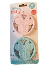 Disney Baby Mickey Minnie Winnie 2-Pack Silicone Teether Toy Set, BPA Free