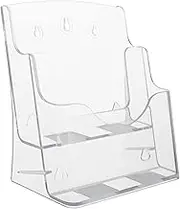 Yardenfun 1Pc Multi Tier Acrylic Literature Holder Clear Display Stand for Organizing Magazines Books and Documents and Practical Desktop File Display