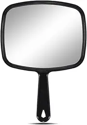OMIRO Hand Mirror, All Black Handheld Mirror with Handle, 6.6" W x 9.3" L, Pack of 3