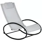 Outsunny Outdoor Rocking Lounge Chair for Sunbathing in Light Gray