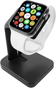 Macally Stand for iWatch - The Perfect Nightstand Charging Dock Station - Compatible with Smartwatch Series 5, Series 4, Series 3, Series 2, Series 1 (44mm, 42mm, 40mm, 38mm) - Black