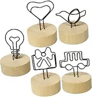 HONMEET 5Pcs Creative Table Card Holders with Base Stylish Memo Clips for Photos Notes and Business Cards for Weddings Parties and Home Decor