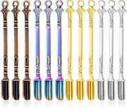 Wanmu 12Pcs Mini Shovel Spoons Set, Small Shovel, Tiny Dry Herbs Powder Scoop, Rainbow Colow Metal Medicine Spoon Shovel for Spice Jars Small Salt Spoon Pendant Necklace Ring Spoon
